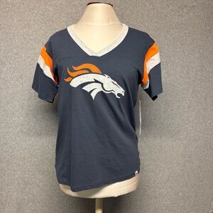 Denver Broncos Tee Shirt Womens Small Blue Team Apparel NFL Football Logo Cotton